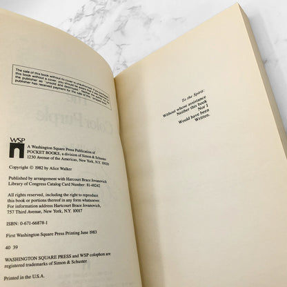 The Color Purple by Alice Walker SIGNED [FIRST PAPERBACK EDITION] 1983 • Washington Square Press • 39th Print / 1992