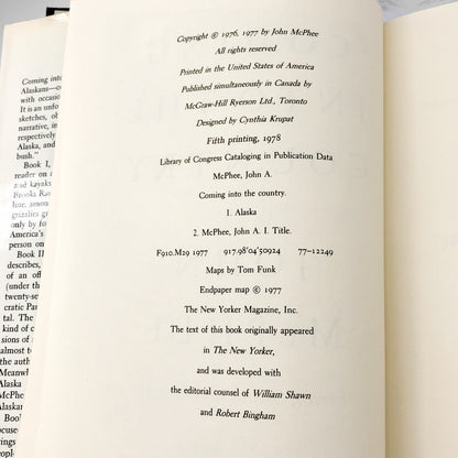 Coming Into the Country by John McPhee [FIRST EDITION] 1978 • Farrar Straus & Giroux