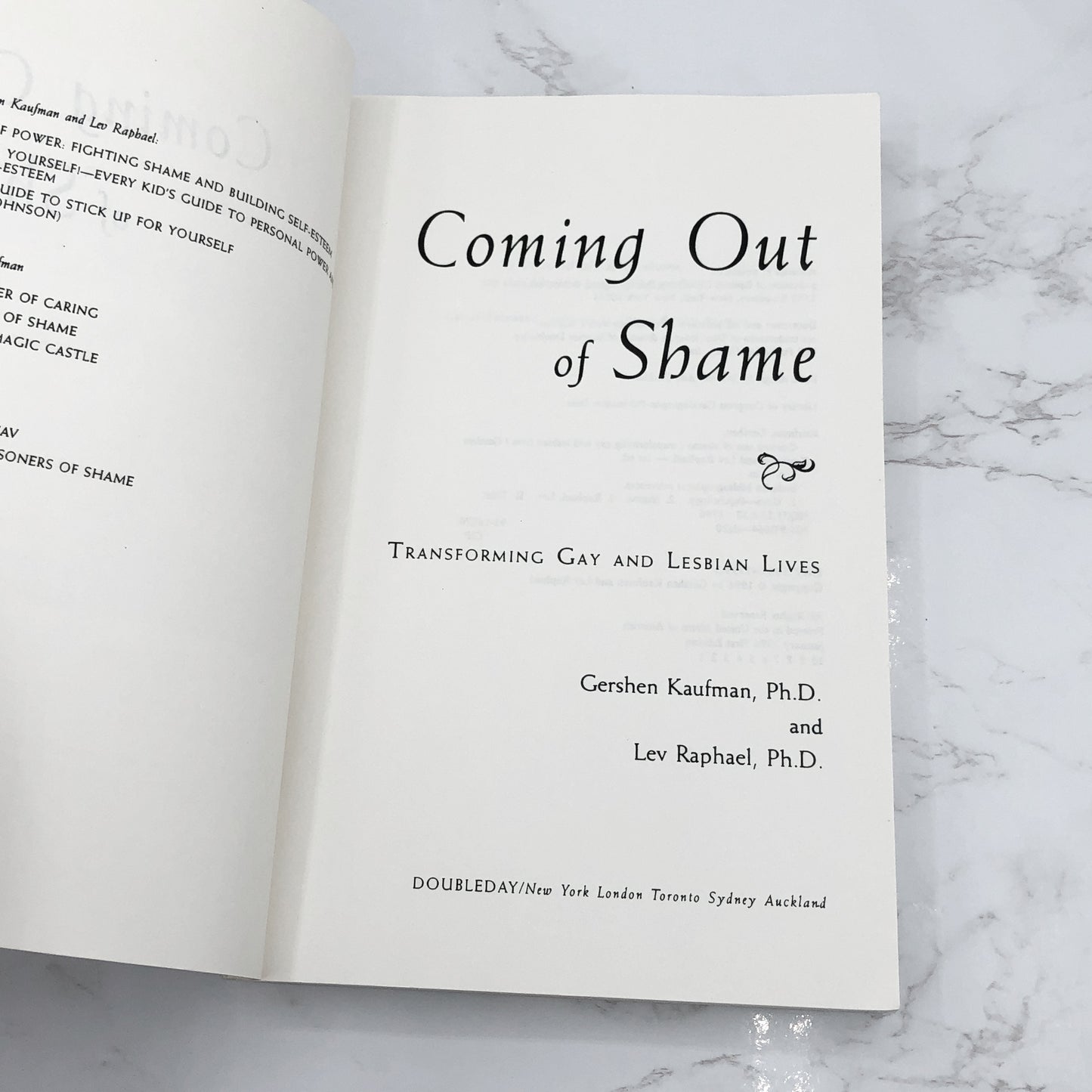 Coming Out of Shame: Transforming Gay & Lesbian Lives by Gershen Kaufman & Lev Raphael [UNCORRECTED PROOF] 1996 • Doubleday
