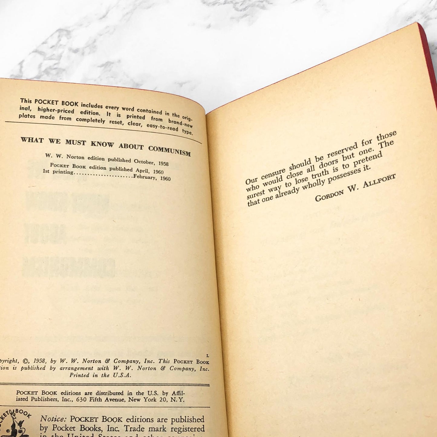 What We Must Know About Communism by Harry and Bonaro Overstreet [FIRST PAPERBACK PRINTING] 1960 • Pocket Books