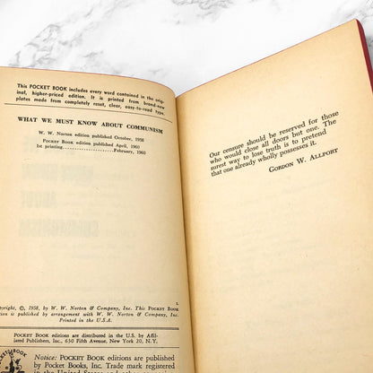 What We Must Know About Communism by Harry and Bonaro Overstreet [FIRST PAPERBACK PRINTING] 1960 • Pocket Books