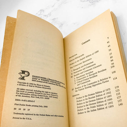 The Communist Manifesto by Karl Marx & Friedich Engels [1964 PAPERBACK] • Pocket Books