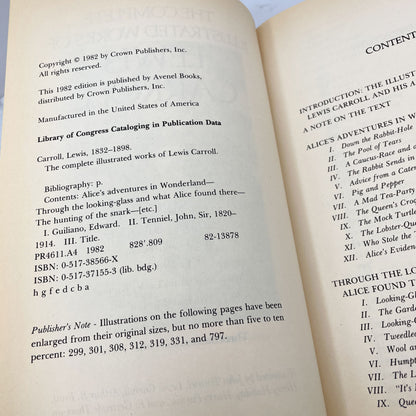 The Complete Illustrated Works of Lewis Carroll [FIRST EDITION OMNIBUS] 1982 • Avenel • First Printing!