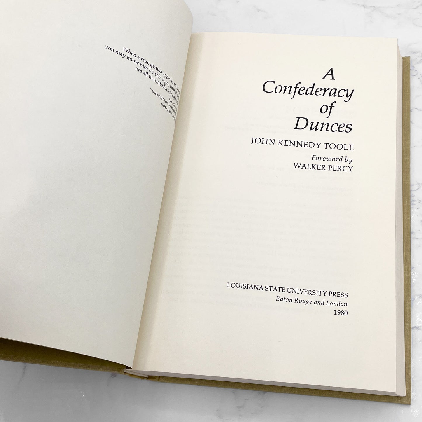 A Confederacy of Dunces by John Kennedy Toole [FIRST EDITION] 1980 • Louisiana State University • 5th Print