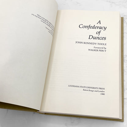 A Confederacy of Dunces by John Kennedy Toole [FIRST EDITION] 1980 • Louisiana State University • 5th Print