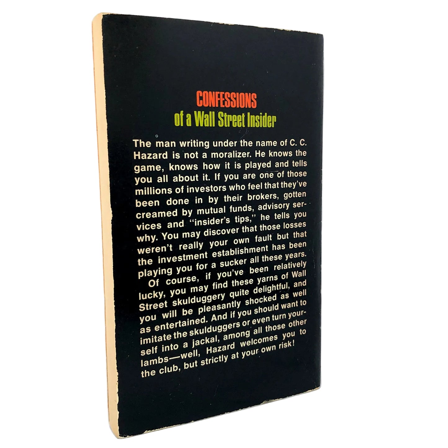 Confessions of a Wall Street Insider by C.C. Hazard [FIRST PAPERBACK PRINTING] 1973 • Playboy
