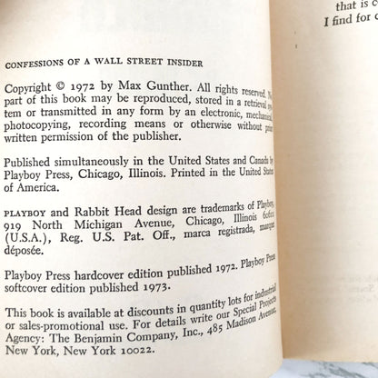 Confessions of a Wall Street Insider by C.C. Hazard [FIRST PAPERBACK PRINTING] 1973 • Playboy