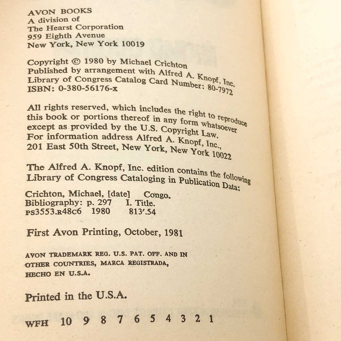 Congo by Michael Crichton [FIRST PAPERBACK PRINTING] 1981 • Avon