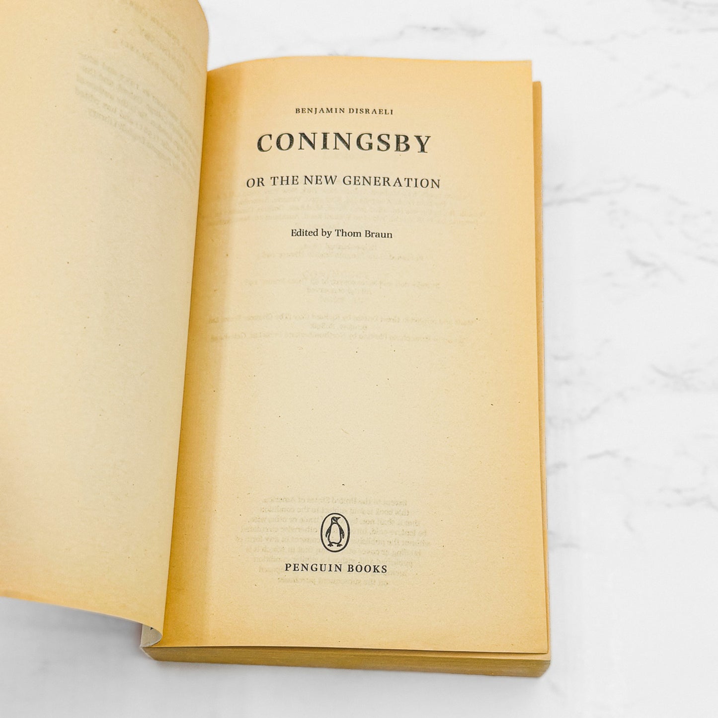 Coningsby by Benjamin Disraeli [U.K. PAPERBACK] 1983 • Penguin English Library
