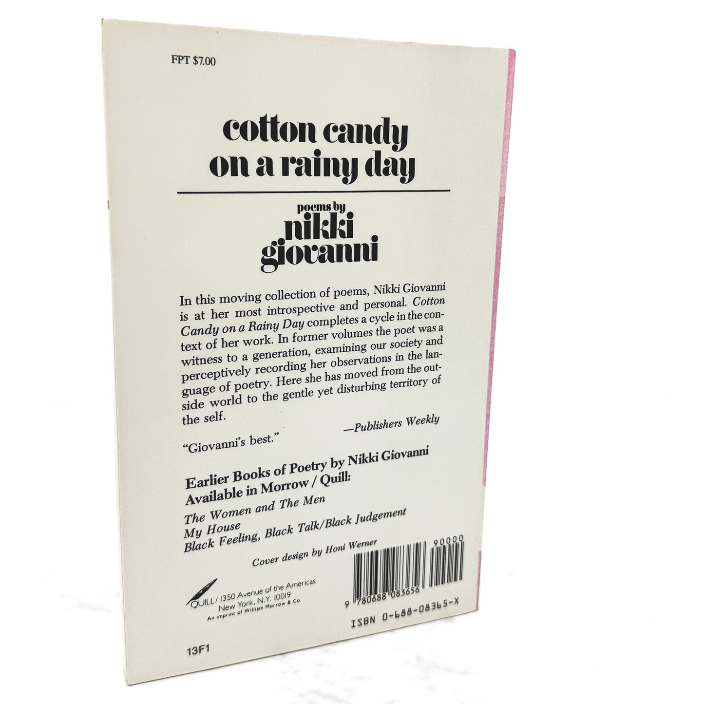 Cotton Candy on a Rainy Day by Nikki Giovanni [FIRST EDITION TRADE PAPERBACK] • 1978 • Quill