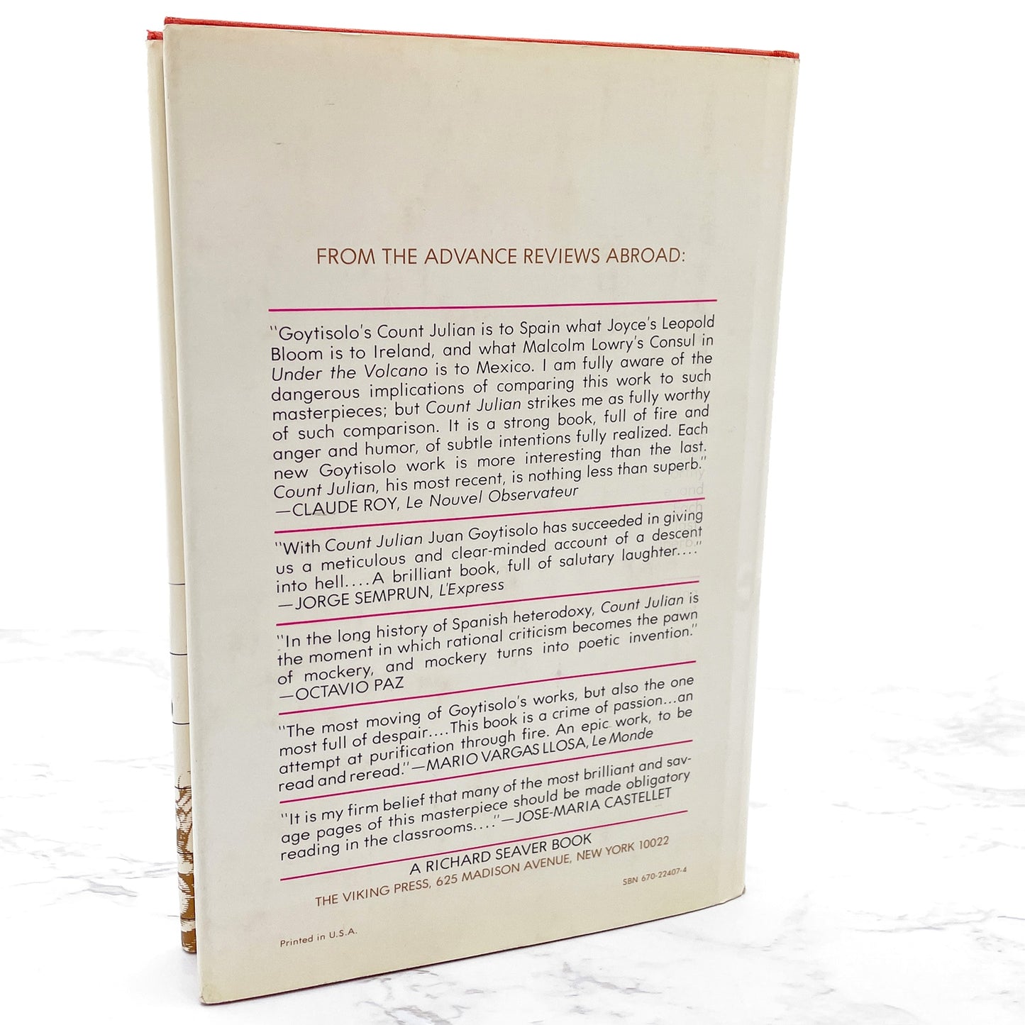 Count Julian by Juan Goytisolo [U.S. FIRST EDITION • FIRST PRINTING] 1974 • The Viking Press