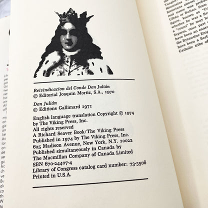 Count Julian by Juan Goytisolo [U.S. FIRST EDITION • FIRST PRINTING] 1974 • The Viking Press