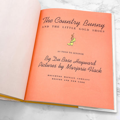 The Country Bunny & the Little Gold Shoes by DuBose Heyward & illustrated by Marjorie Flack [FIRST EDITION] • Later Printing / 1976 • Houghton Mifflin
