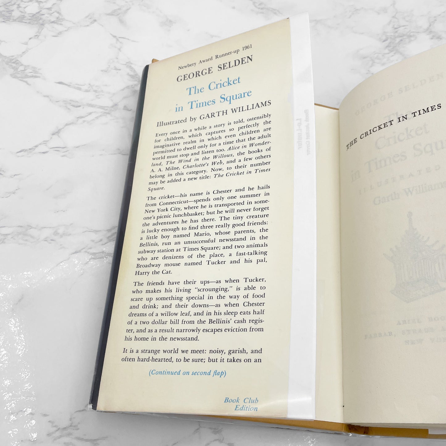 The Cricket in Times Square by George Selden [1960 HARDCOVER] BCE • Ariel Books / FSG