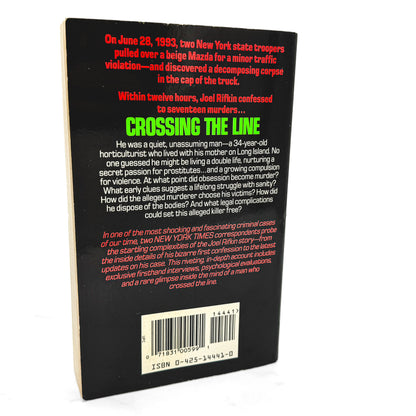 Crossing the Line: The True Story of Long Island Serial Killer Joel Rifkin by Lisa Pulitzer & Joan Swirsky [FIRST EDITION PAPERBACK] 1994 • Berkley