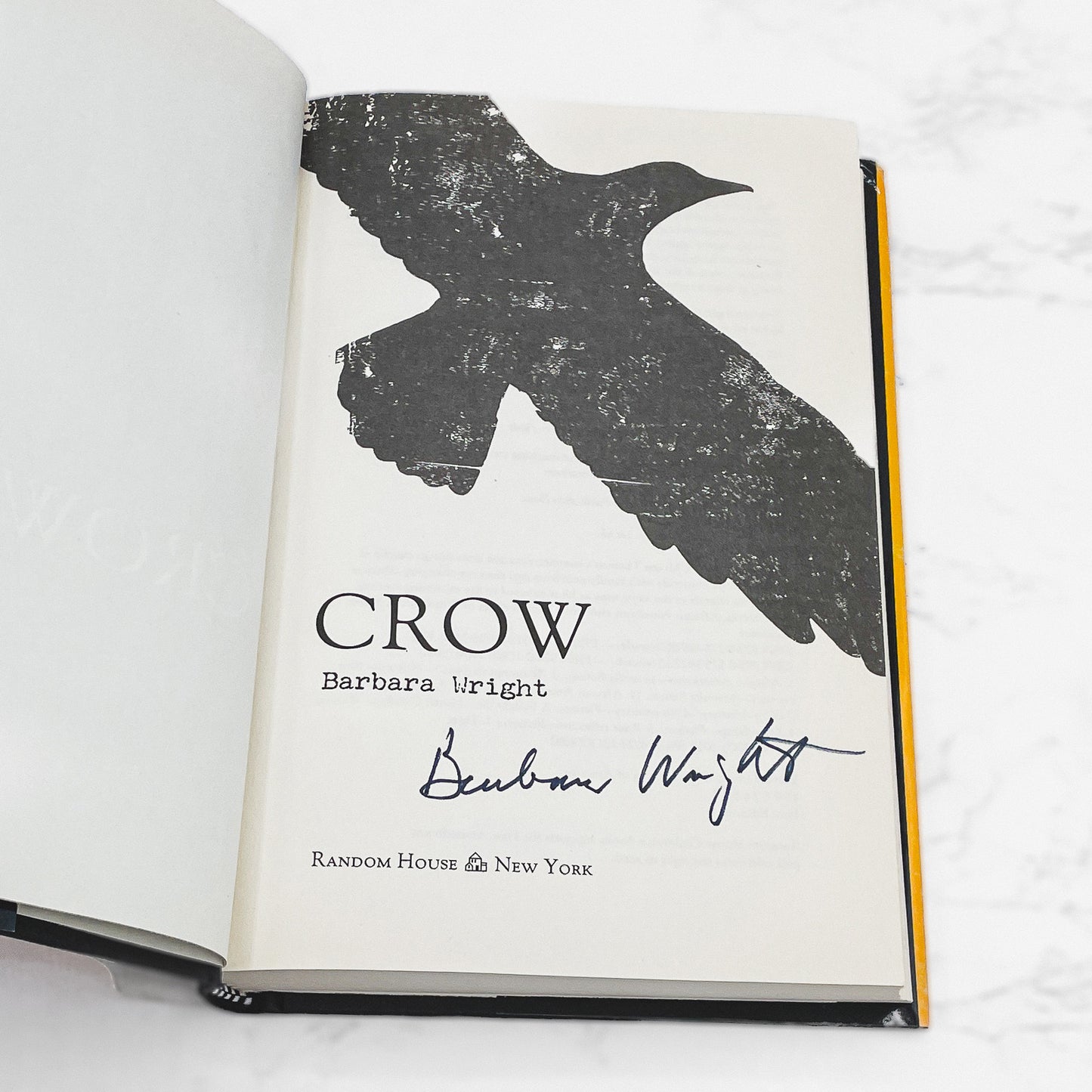 Crow by Barbara Wright SIGNED! [FIRST EDITION] 2012 • Random House