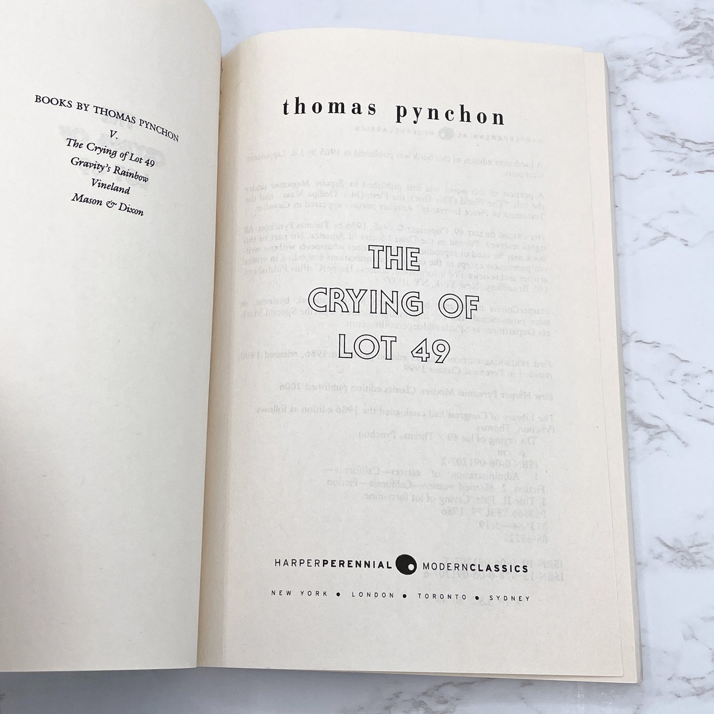 The Crying of Lot 49 by Thomas Pynchon [TRADE PAPERBACK] 2006 • Perennial Modern Classics