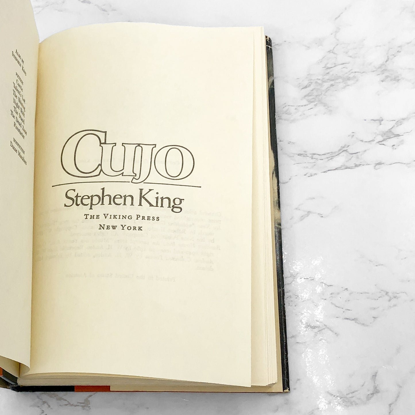 Cujo by Stephen King [BOOK CLUB HARDCOVER] 1981 • The Viking Press
