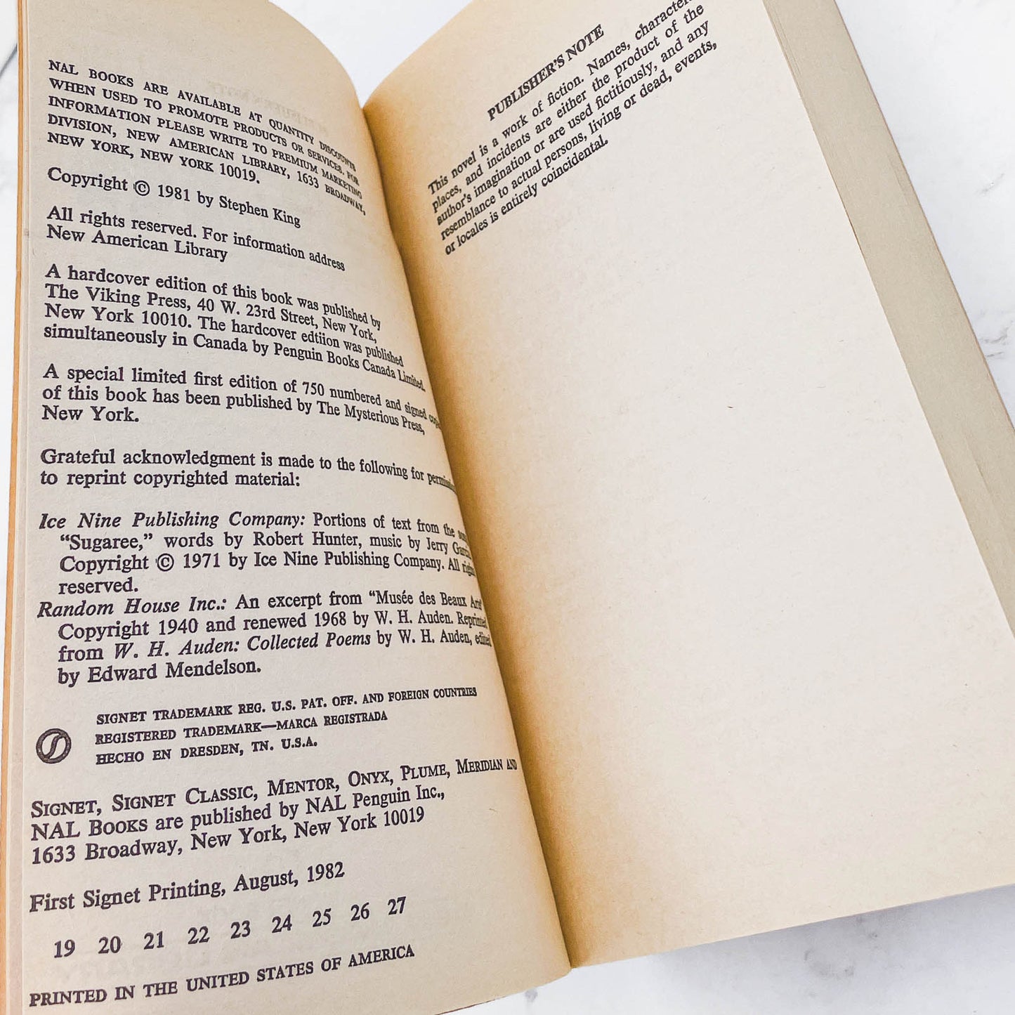 Cujo by Stephen King [1982 PAPERBACK] • Signet • Second State Cover