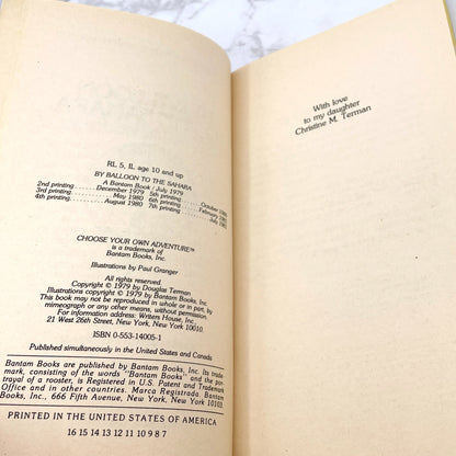 By Balloon to the Sahara [Choose Your Own Adventure #3] by Douglas Terman [FIRST EDITION PAPERBACK] 1981