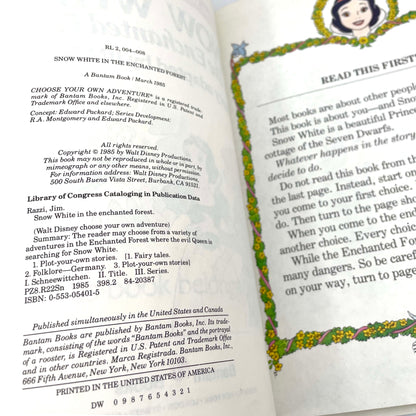 Snow White in the Enchanted Forest [Disney Choose Your Own Adventure #1] by Jim Razzi [FIRST EDITION] 1985