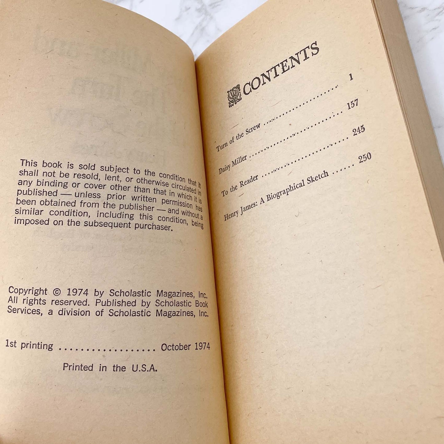 Daisy Miller and The Turn of the Screw by Henry James [1974 PAPERBACK] • Scholastic