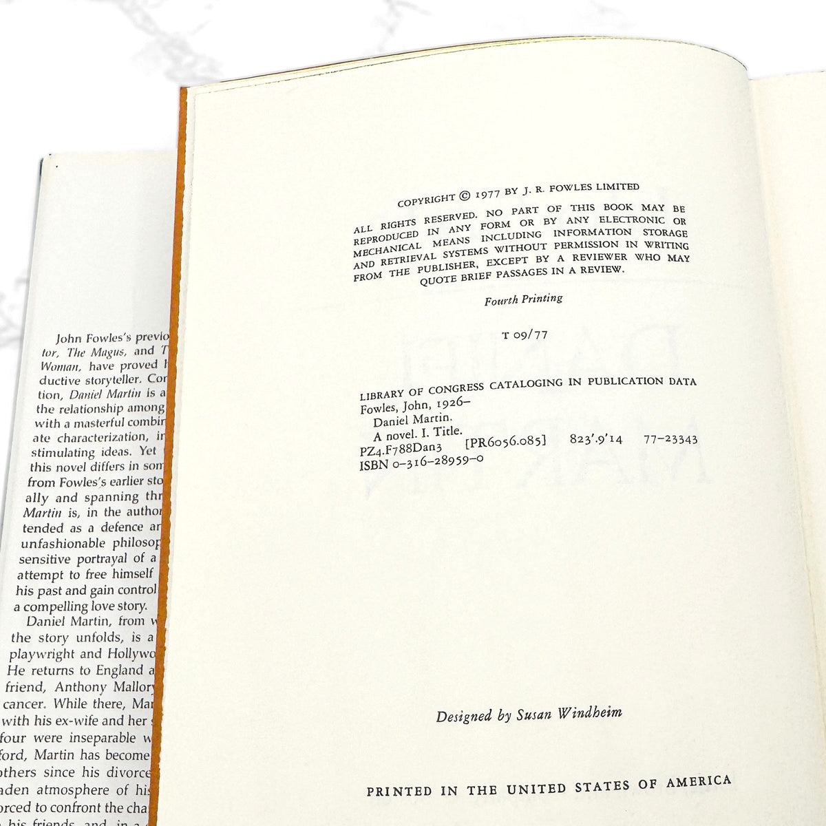 Daniel Martin by John Fowles [FIRST EDITION] 1977 • Little Brown & Co.
