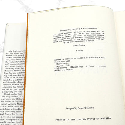 Daniel Martin by John Fowles [FIRST EDITION] 1977 • Little Brown & Co.