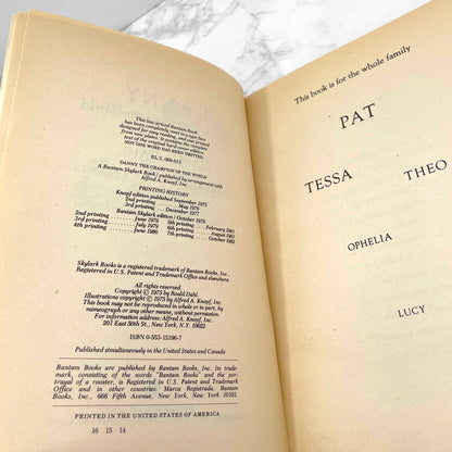 Danny the Champion of the World by Roald Dahl [TRADE PAPERBACK] 1982 • Bantam Skylark