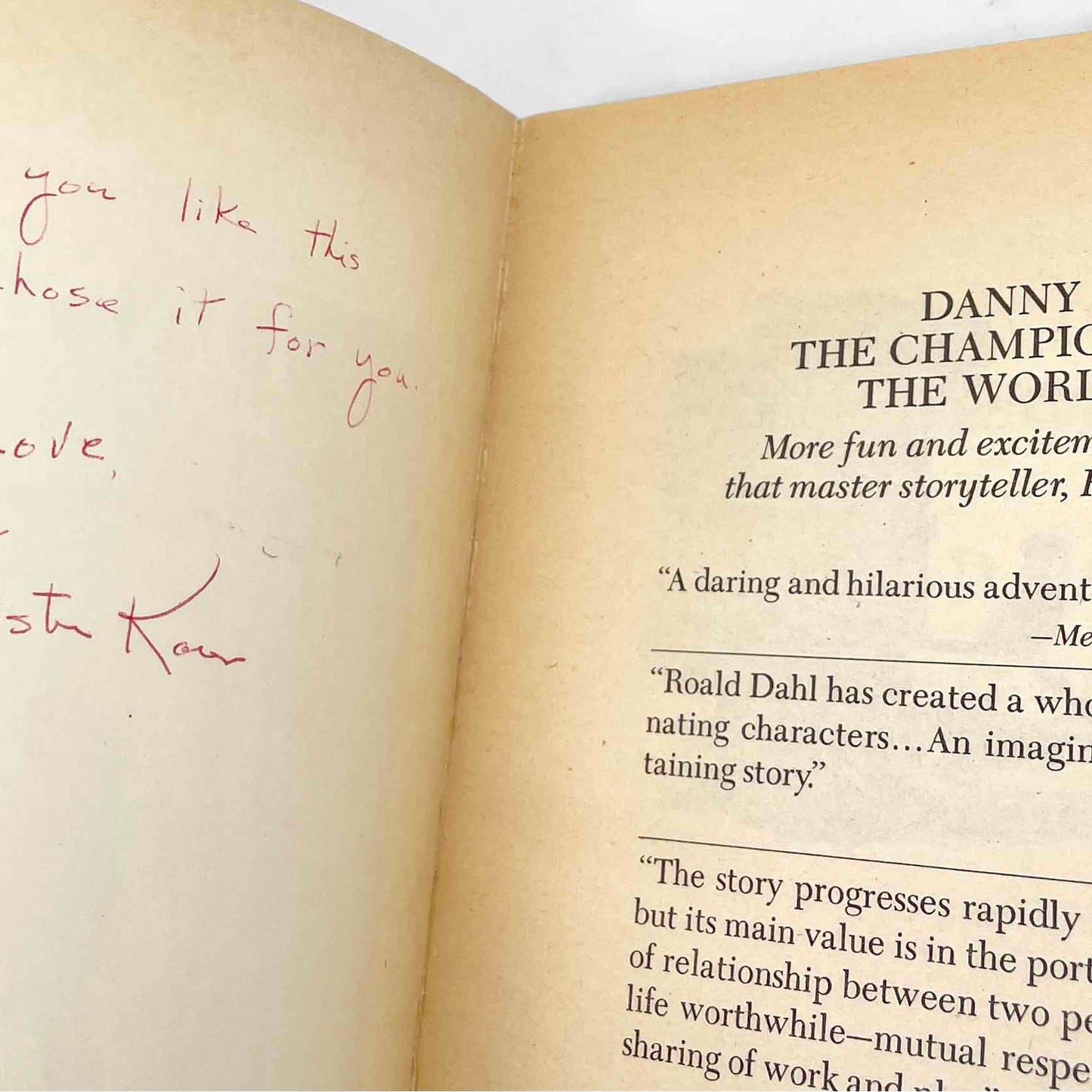 Danny the Champion of the World by Roald Dahl [TRADE PAPERBACK] 1982 • Bantam Skylark