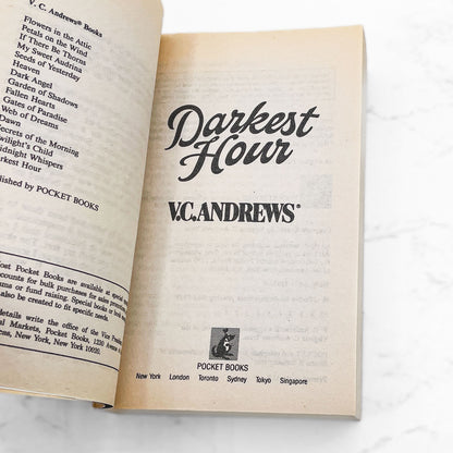 Darkest Hour by V.C. Andrews [FIRST PAPERBACK PRINTING] 1993 • Pocket