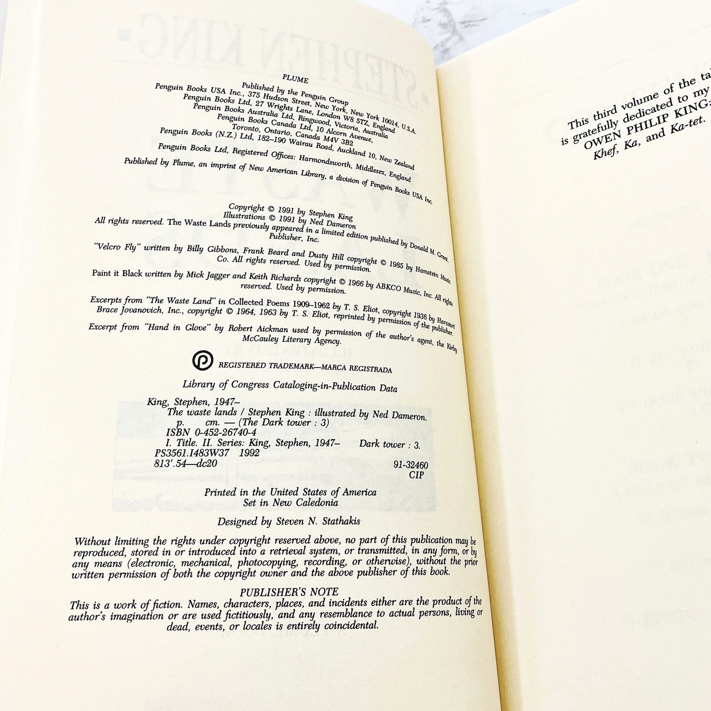 The Dark Tower III: The Waste Lands by Stephen King [TRADE PAPERBACK] 1992 • Plume