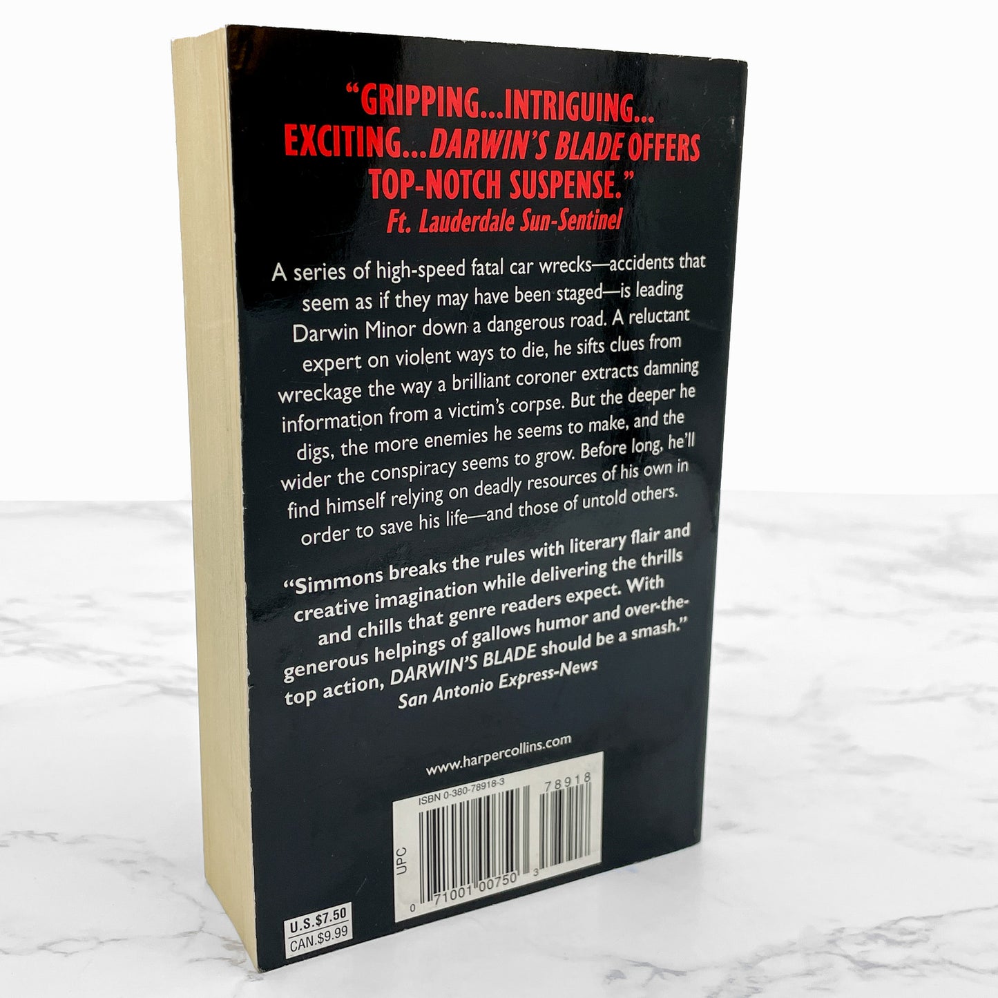 Darwin's Blade by Dan Simmons [FIRST PAPERBACK PRINTING] 2001 • Harper