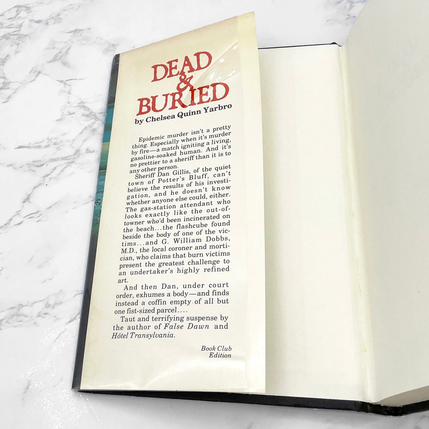 Dead & Buried by Chelsea Quinn Yarbro [FIRST HARDCOVER EDITION] BCE • 1980 • Warner Books