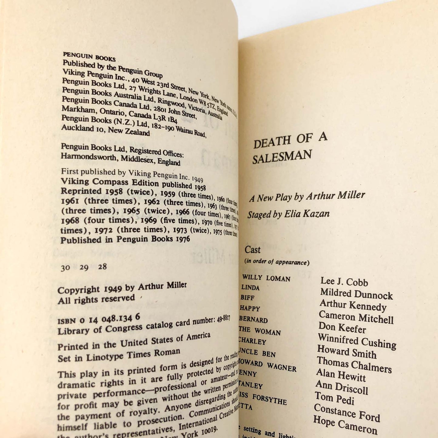 Death of a Salesman by Arthur Miller [PENGUIN TRADE PAPERBACK] 1976