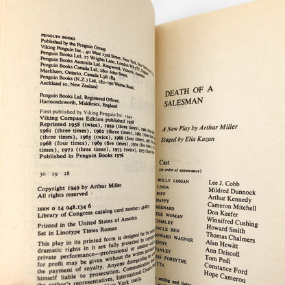 Death of a Salesman by Arthur Miller [PENGUIN TRADE PAPERBACK] 1976