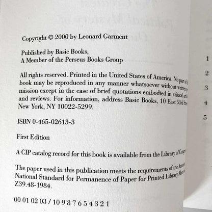 In Search of Deep Throat by Leonard Garment [FIRST PAPERBACK PRINTING] 2000 • Basic