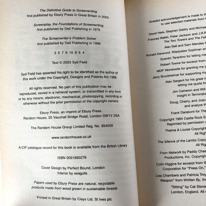The Definitive Guide to Screenwriting by Syd Field [U.K. FIRST EDITION] 2003 • Ebury