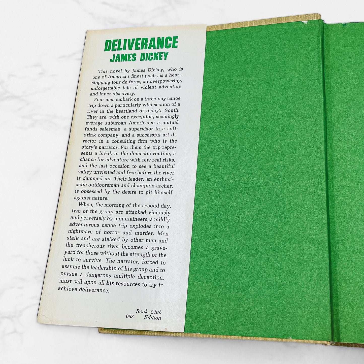 Deliverance by James Dickey [FIRST BOOK CLUB EDITION] 1970 • Houghton Mifflin