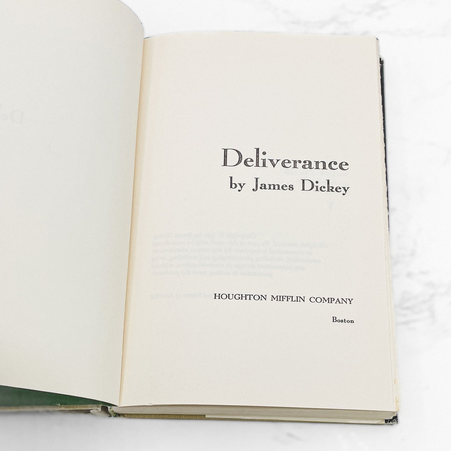 Deliverance by James Dickey [FIRST BOOK CLUB EDITION] 1970 • Houghton Mifflin