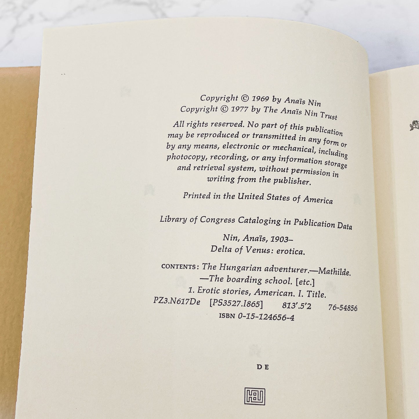 Delta of Venus: Erotica by Anaïs Nin [FIRST EDITION] 1978 • HBJ