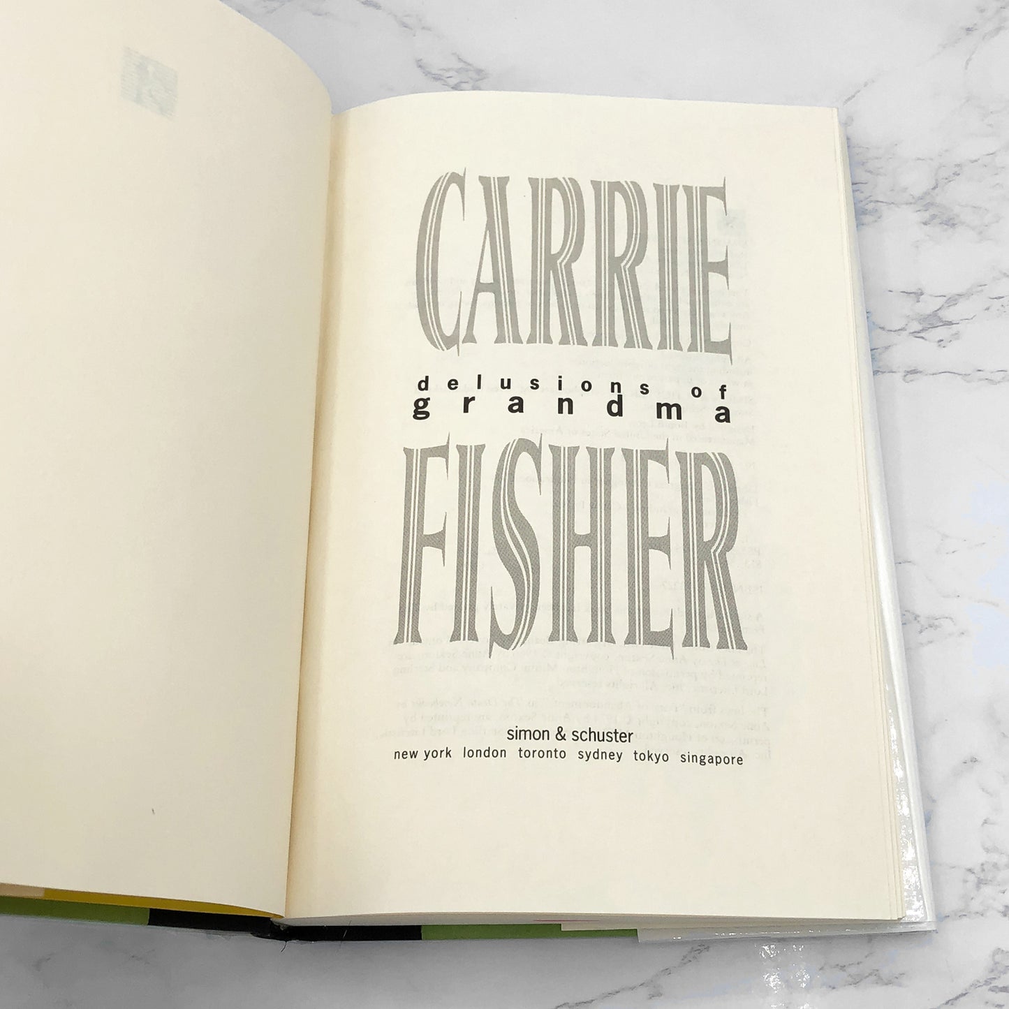 Delusions of Grandma by Carrie Fisher [FIRST EDITION • FIRST PRINTING] 1994 • Simon & Schuster