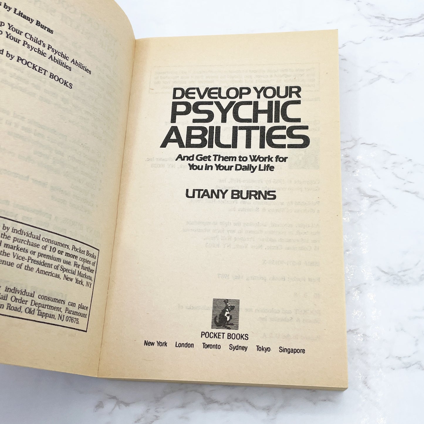 Develop Your Psychic Abilities by Litany Burns [1987 PAPERBACK] • Pocket Books