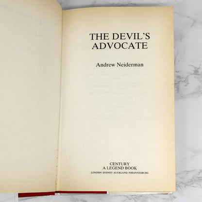 The Devil's Advocate by Andrew Neiderman [U.K. FIRST EDITION • FIRST PRINTING] 1990 • Century Legend