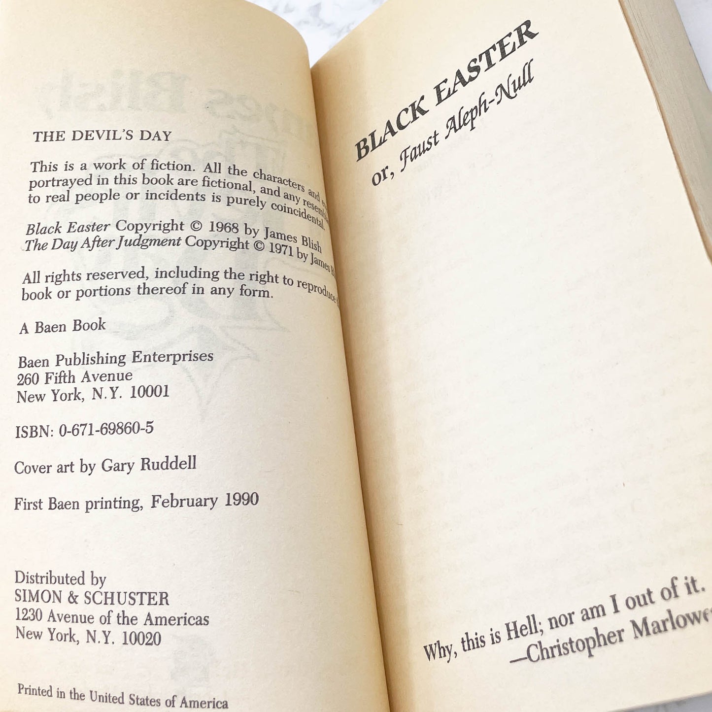 The Devil's Day: Black Easter and The Day After Judgment by James Blish [FIRST PAPERBACK PRINTING] 1990 • Baen