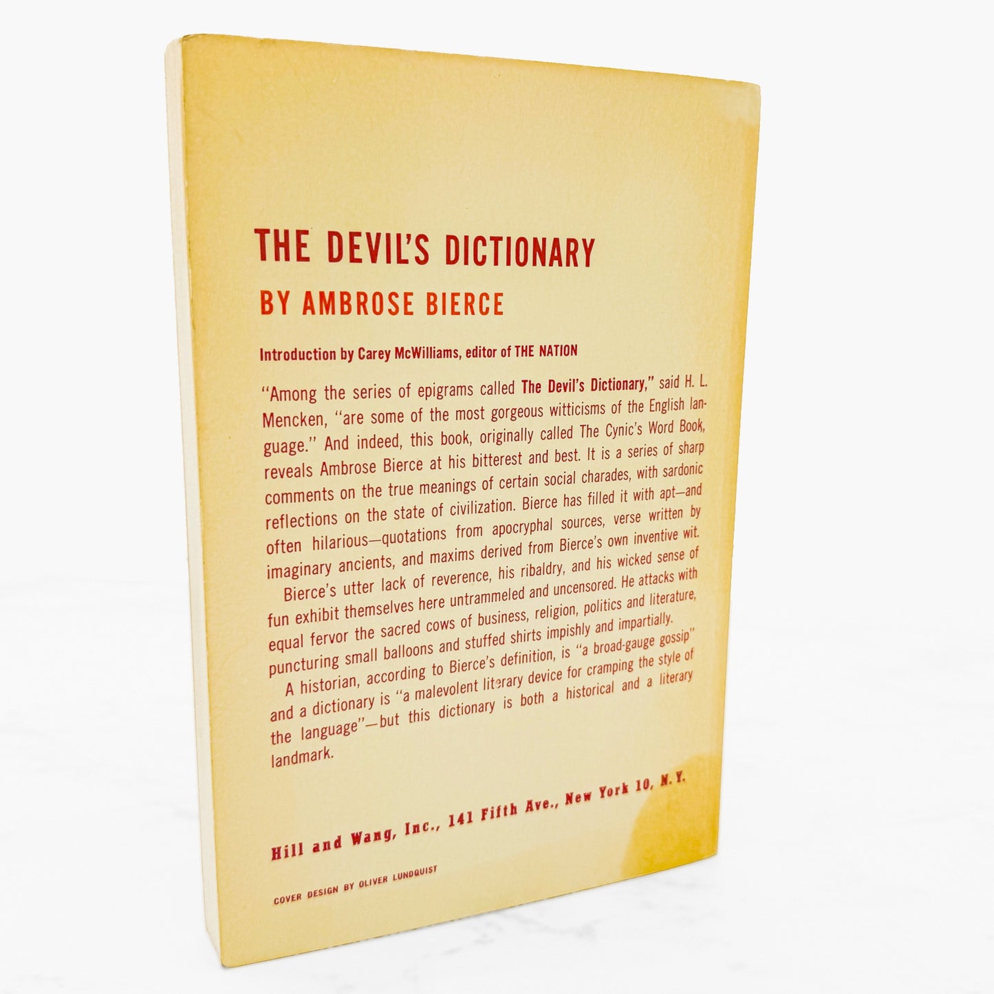 The Complete Devil's Dictionary by Ambrose Bierce [TRADE PAPERBACK] 1965 • Hill & Wang