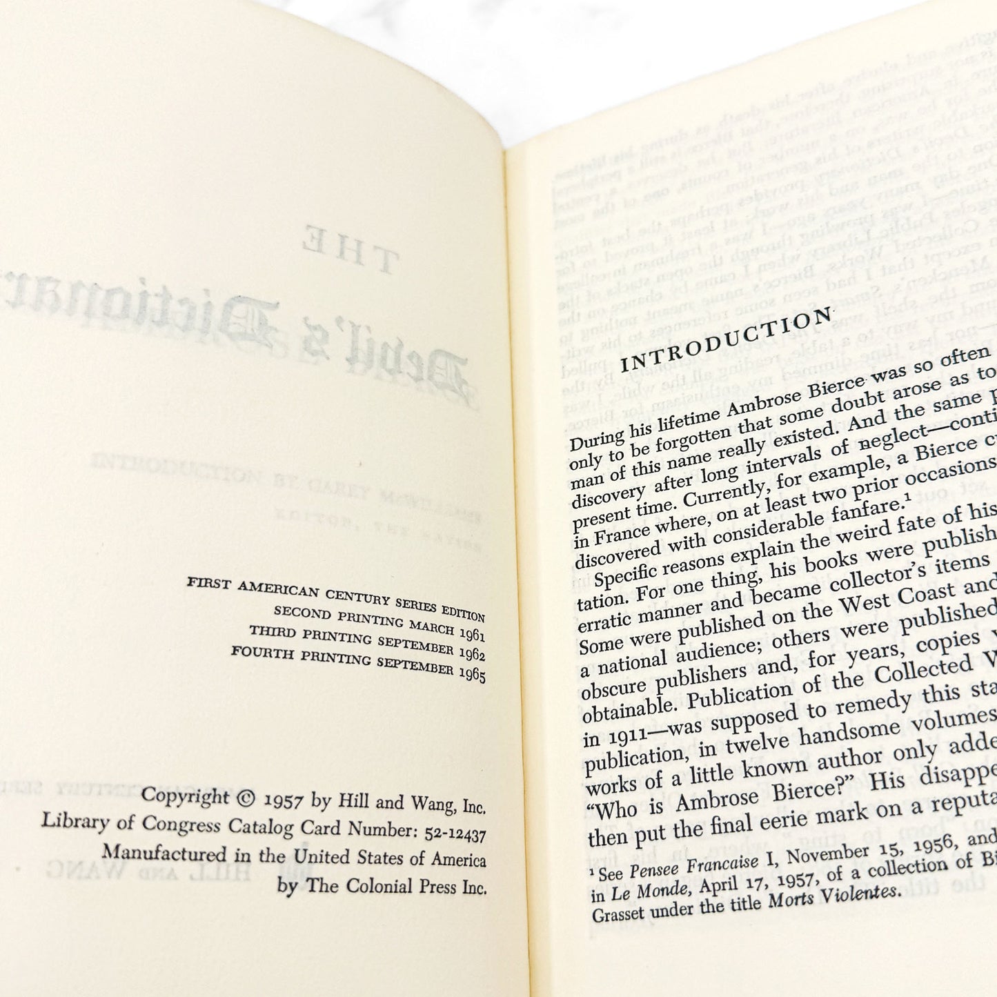 The Complete Devil's Dictionary by Ambrose Bierce [TRADE PAPERBACK] 1965 • Hill & Wang