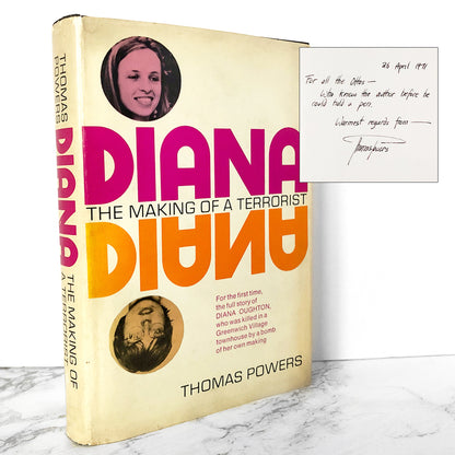 Diana: The Making of a Terrorist by Thomas Powers SIGNED! [FIRST EDITION] 1971