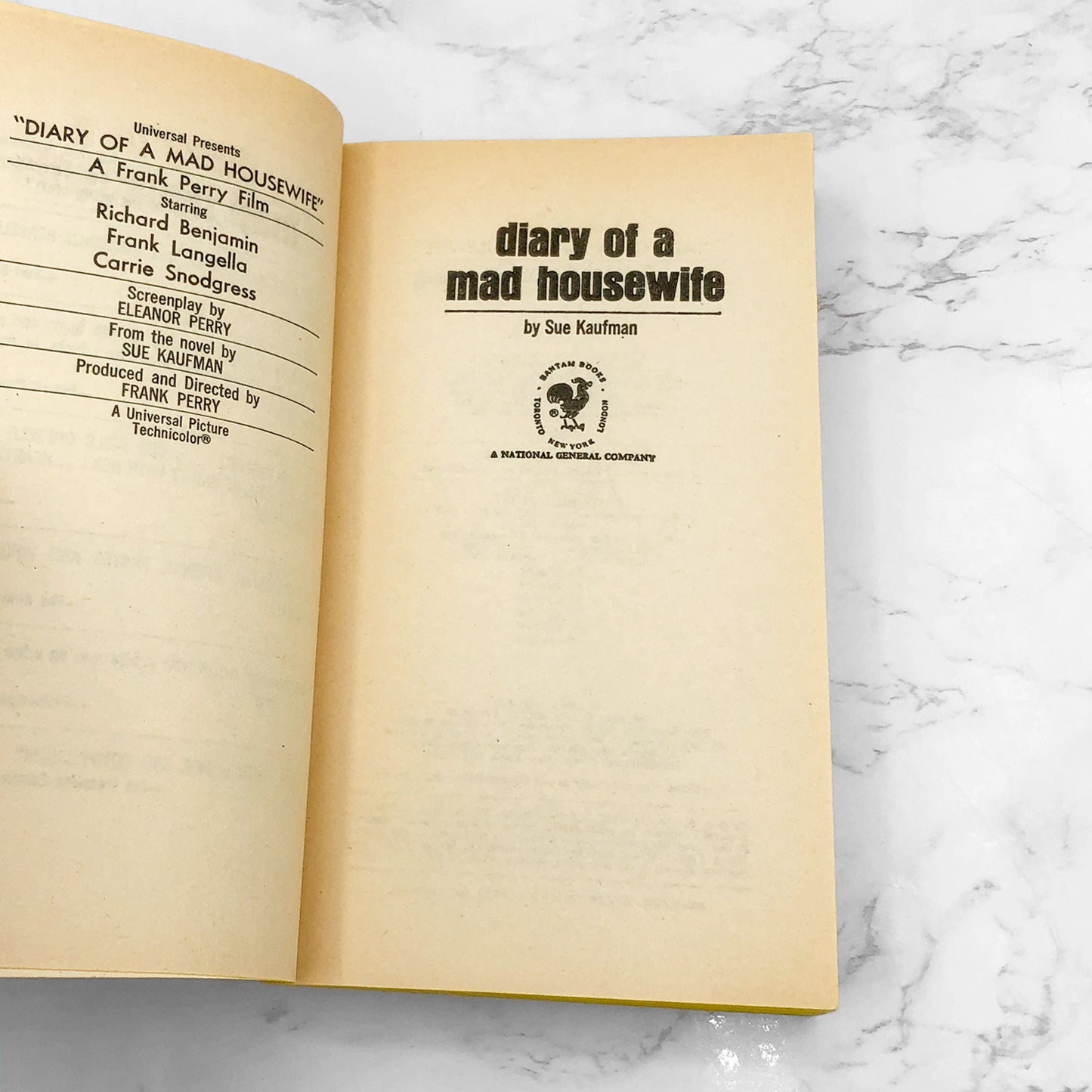 Diary of a Mad Housewife by Sue Kaufman [1970 PAPERBACK] • Bantam