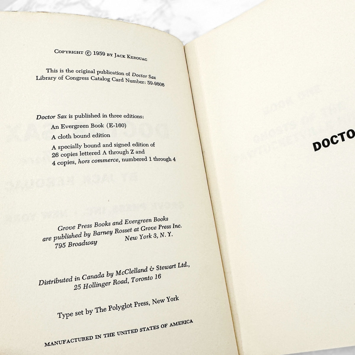 Doctor Sax by Jack Kerouac [FIRST EDITION PAPERBACK] 1959 • Grove Press